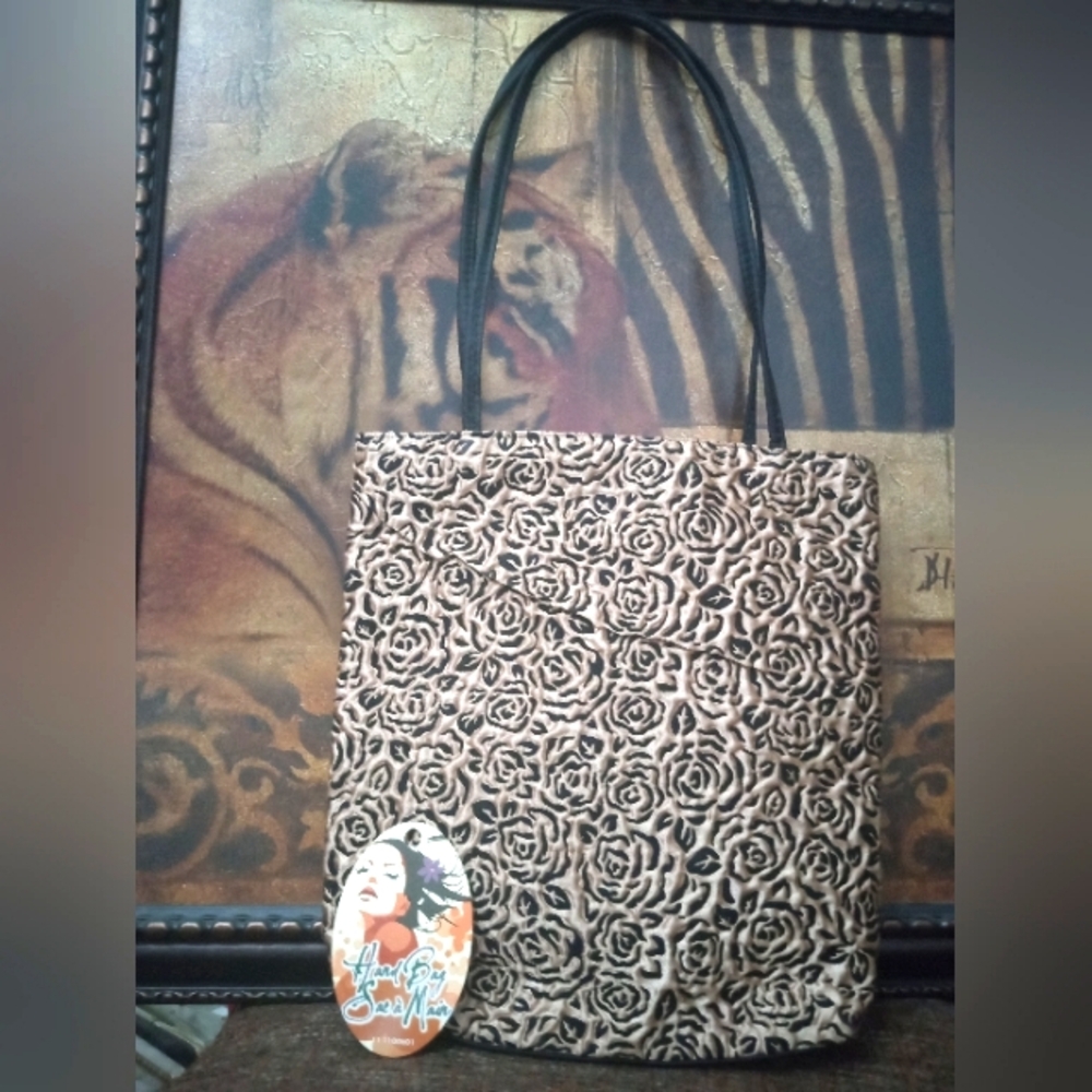 Bag Shoulder Retro Roses +Black Satin L😍😍K